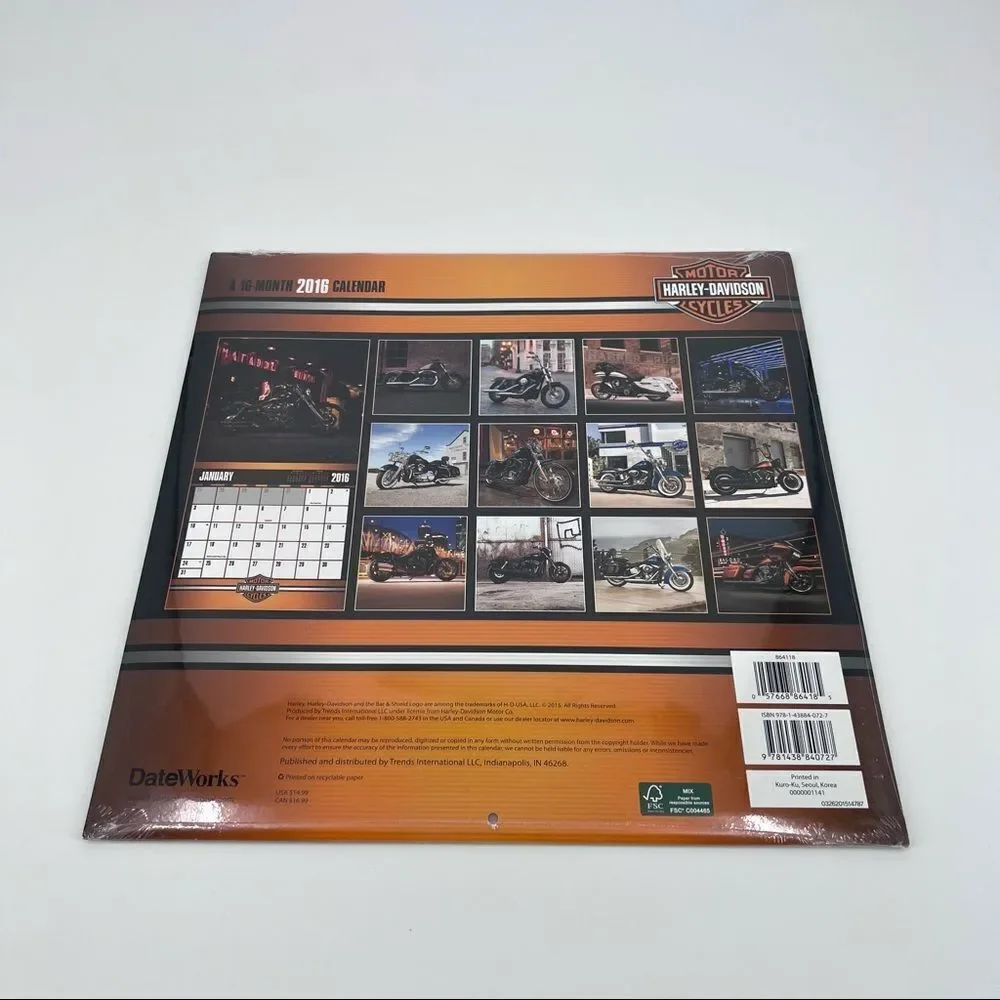 NWT sealed Harley Davison’s 2016 Motorcycle calendar‎